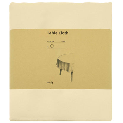 Table Cloth Round Cream White Ø 180 cm Polyester