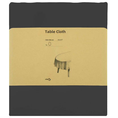 Table Cloth Oval Dark Grey 130 x 180 cm Polyester