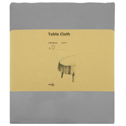 Table Cloth Oval Light Grey 130 x 180 cm Polyester