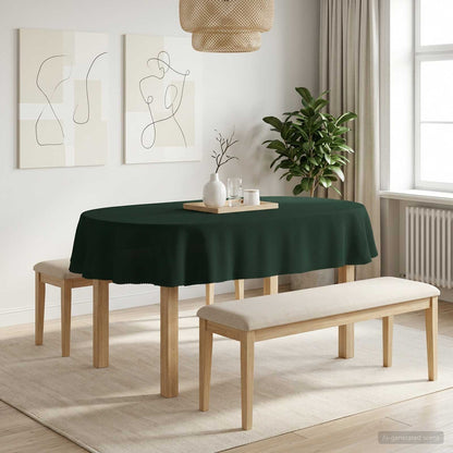 Table Cloth 5 pcs Oval Dark Green 160 x 220 cm Polyester