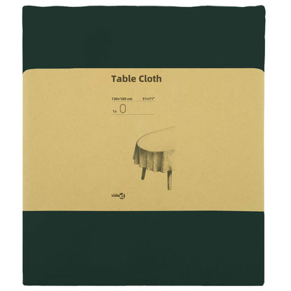 Table Cloth Oval Dark Green 130 x 180 cm Polyester