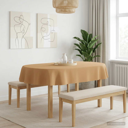 Table Cloth 5 pcs Oval Beige 160 x 220 cm Polyester