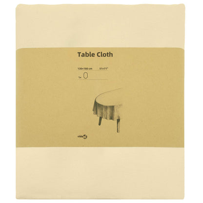 Table Cloth Oval Cream White 130 x 180 cm Polyester
