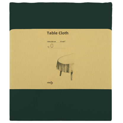Table Cloth Oval Dark Green 130 x 220 cm Polyester