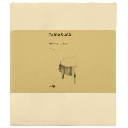 Table Cloth Oval Cream White 130 x 220 cm Polyester