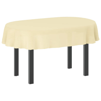 Table Cloth Oval Cream White 160 x 220 cm Polyester