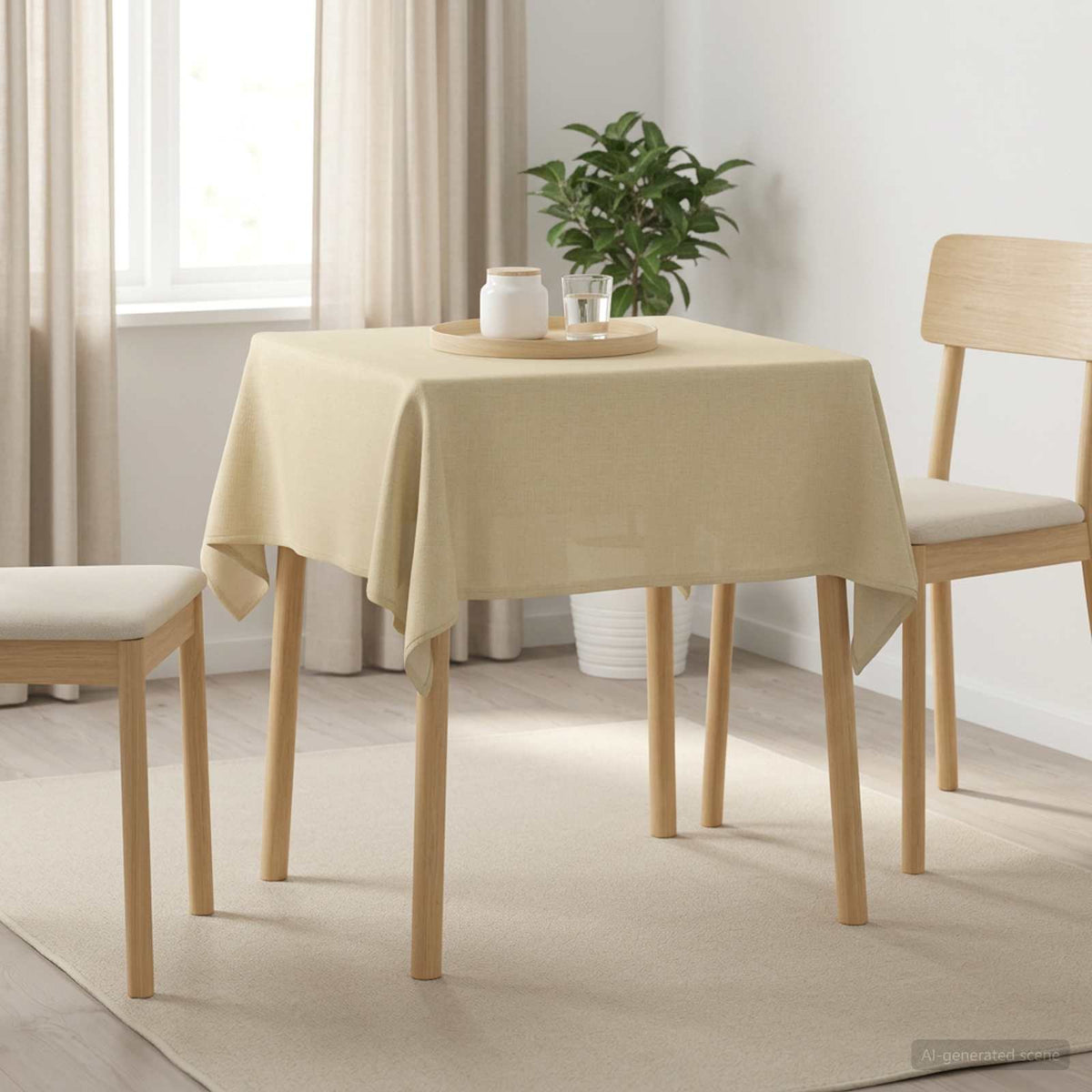 Table Cloth 5 pcs Square Cream White 90 x 90 cm
