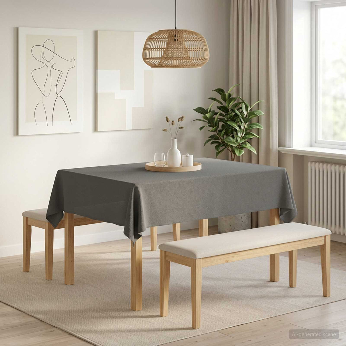 Table Cloth 5 pcs Rectangular Light Grey 140 x 160 cm