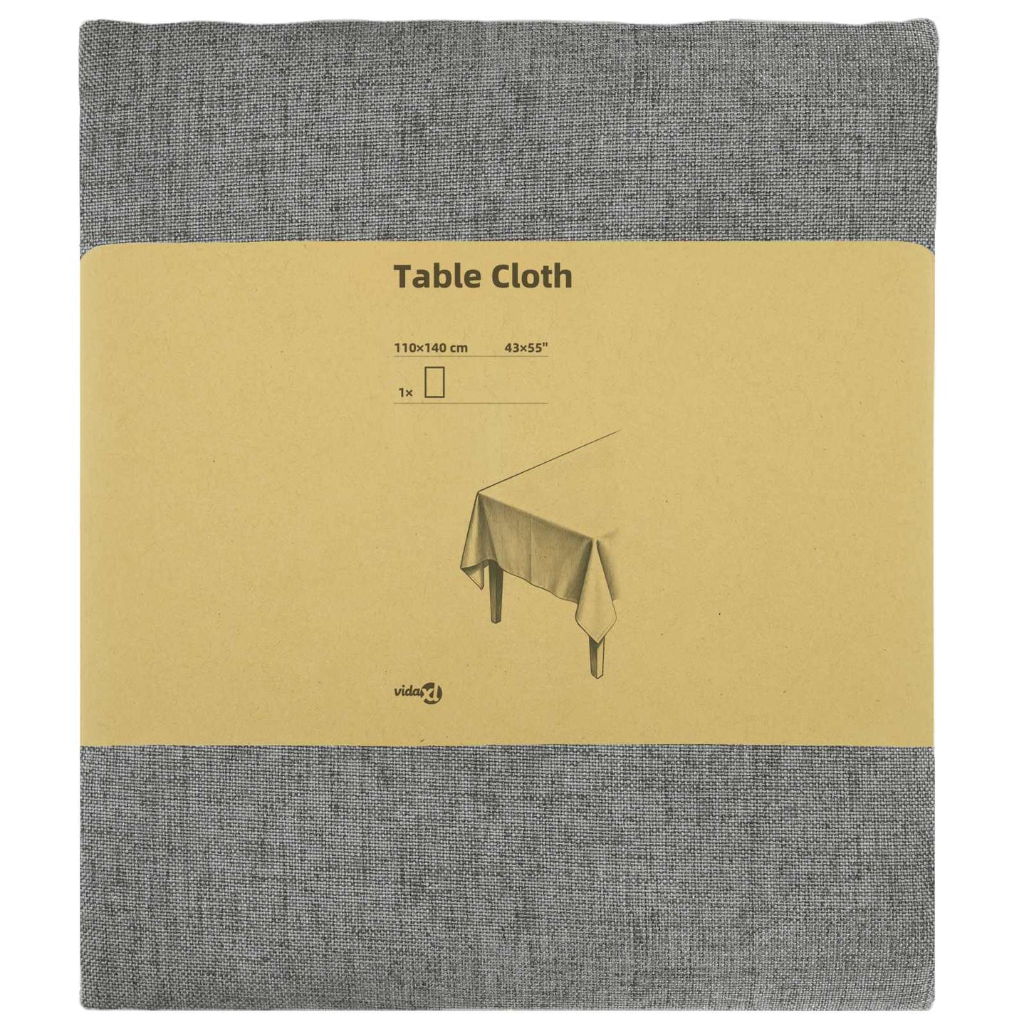 Table Cloth Rectangular Light Grey 110 x 140 cm