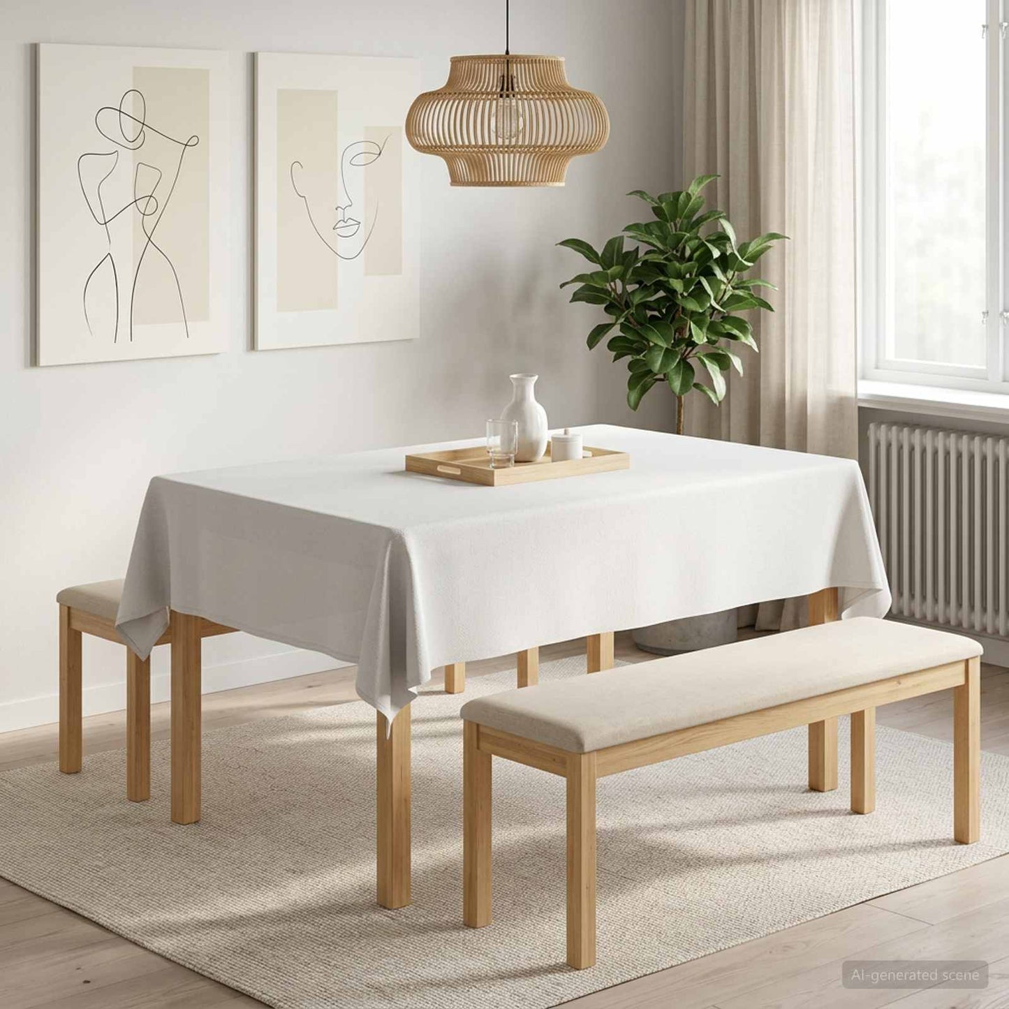 Table Cloth 5 pcs Rectangular White 140 x 180 cm