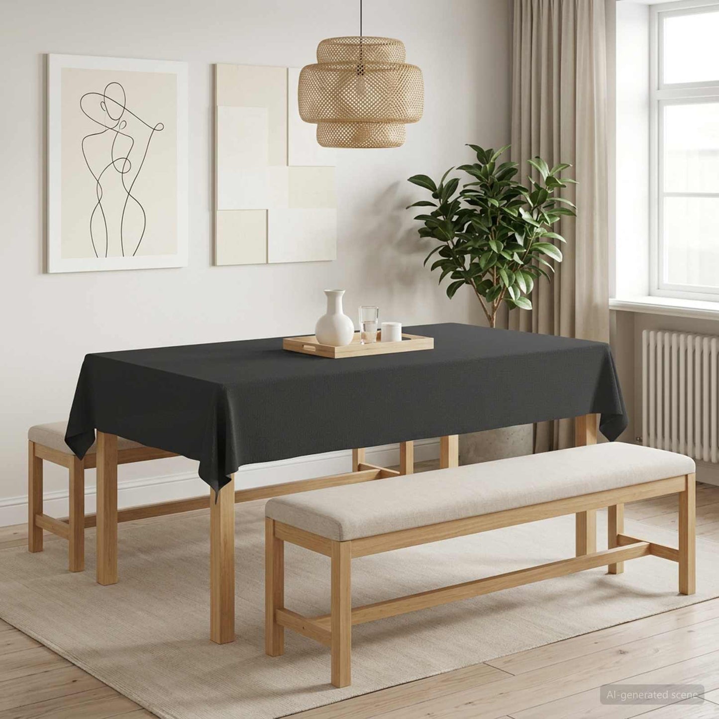 Table Cloth 5 pcs Rectangular Dark Grey 110 x 180 cm