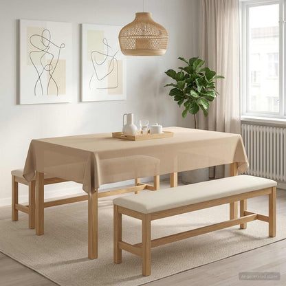 Table Cloth 5 pcs Rectangular Beige 140 x 200 cm