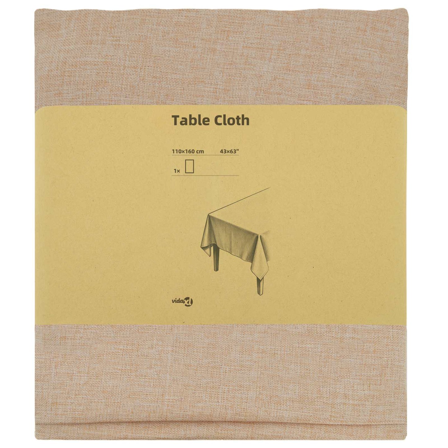 Table Cloth Rectangular Beige 110 x 160 cm