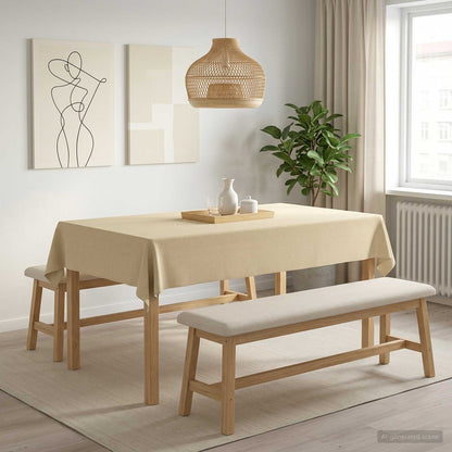 Table Cloth 5 pcs Rectangular Cream White 140 x 200 cm