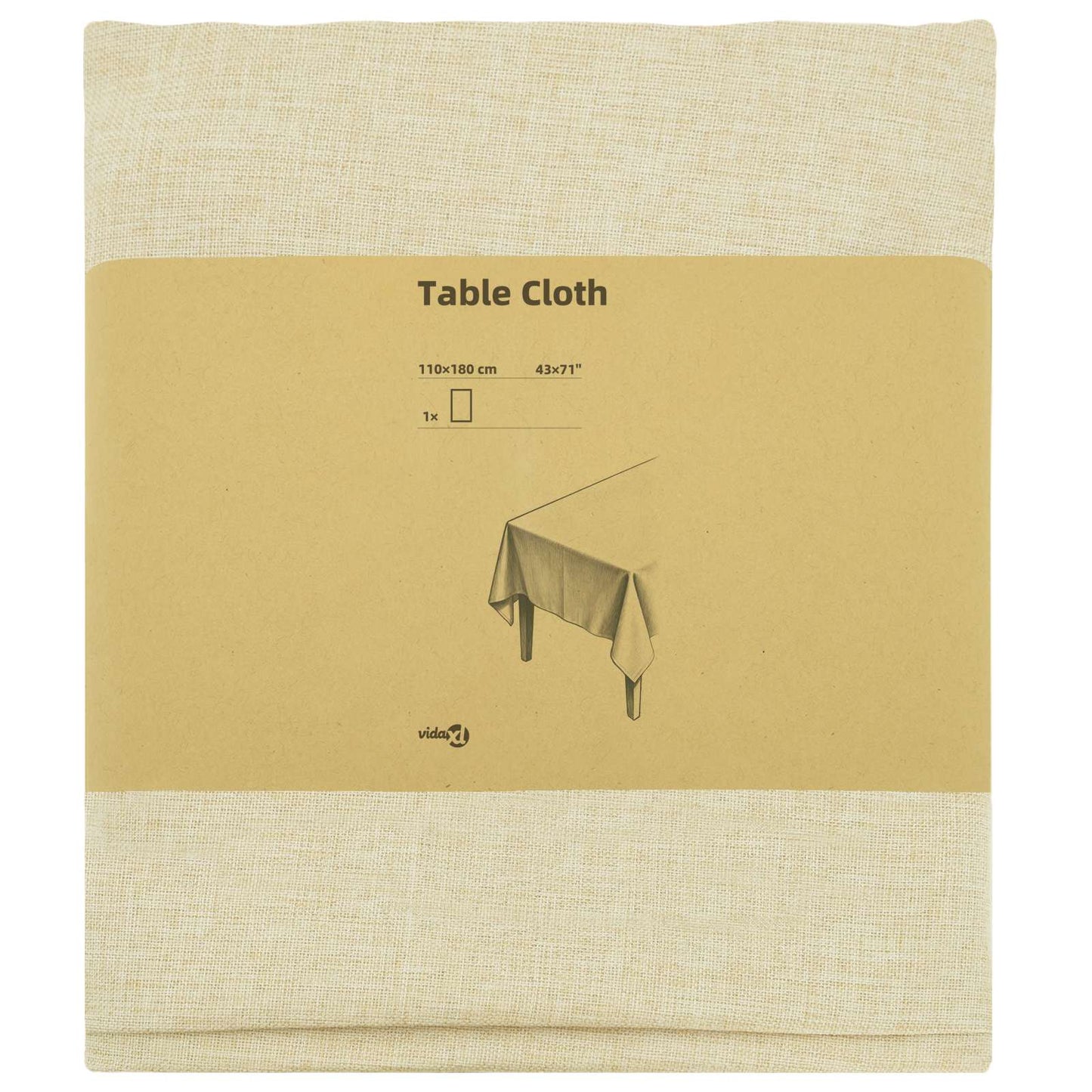 Table Cloth Rectangular Cream White 110 x 180 cm
