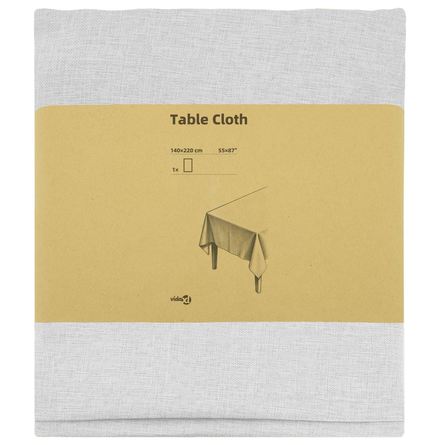 Table Cloth Rectangular White 140 x 220 cm