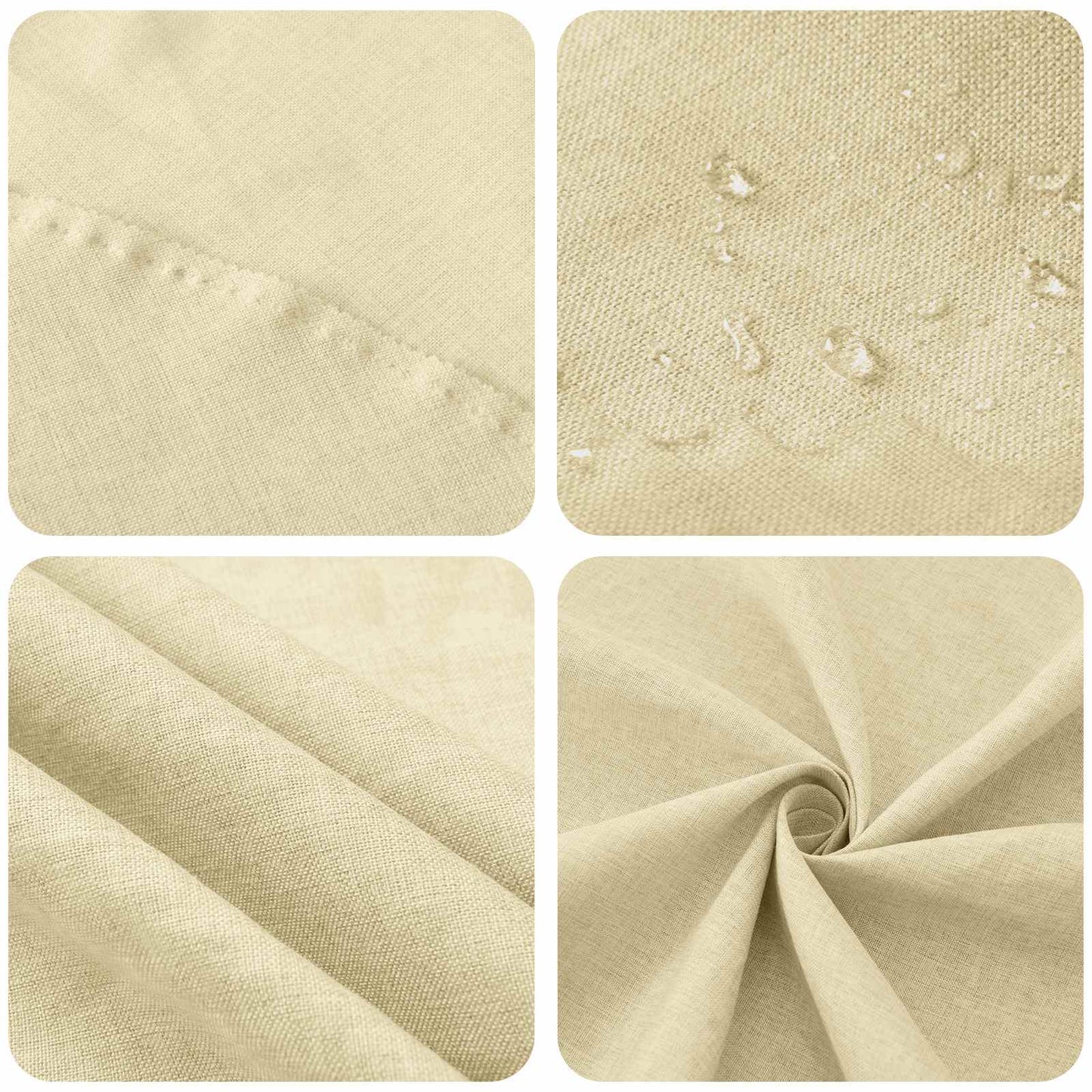 Table Cloth Rectangular Cream White 140 x 260 cm