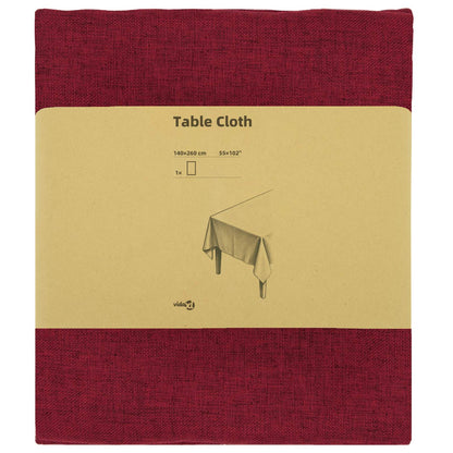 Table Cloth Rectangular Wine Red 140 x 260 cm