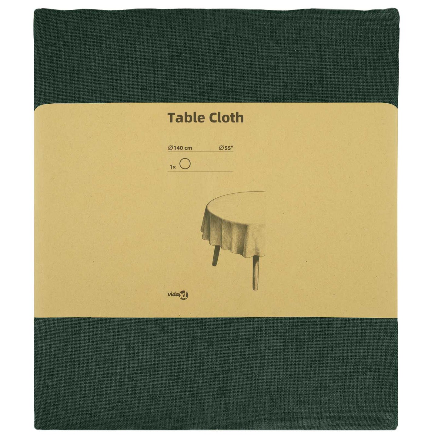 Table Cloth Round Dark Green Ø 140 cm