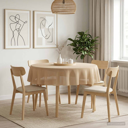 Table Cloth 5 pcs Round Beige Ø 160 cm