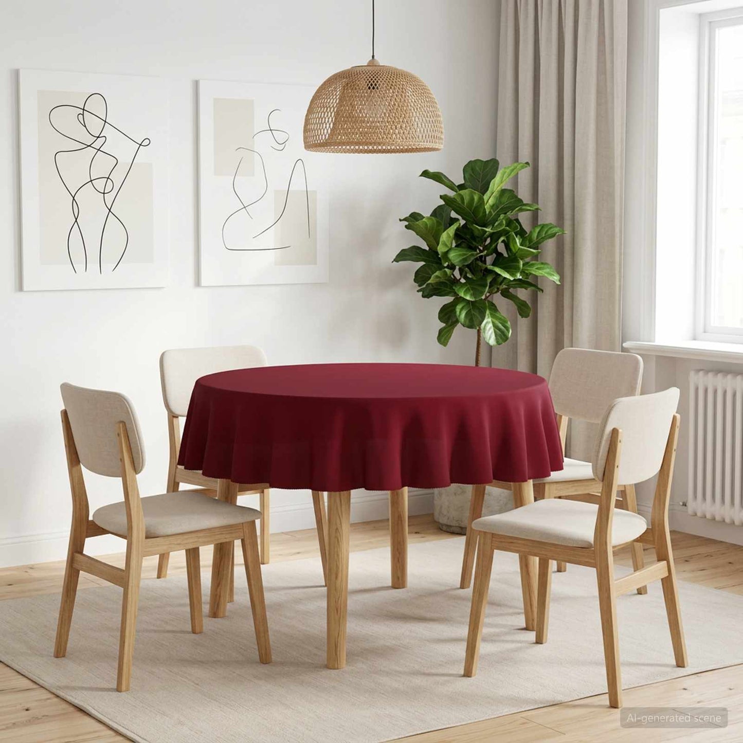 Table Cloth 5 pcs Round Wine Red Ø 160 cm