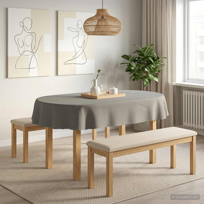 Table Cloth 5 pcs Oval Light Grey 160 x 220 cm