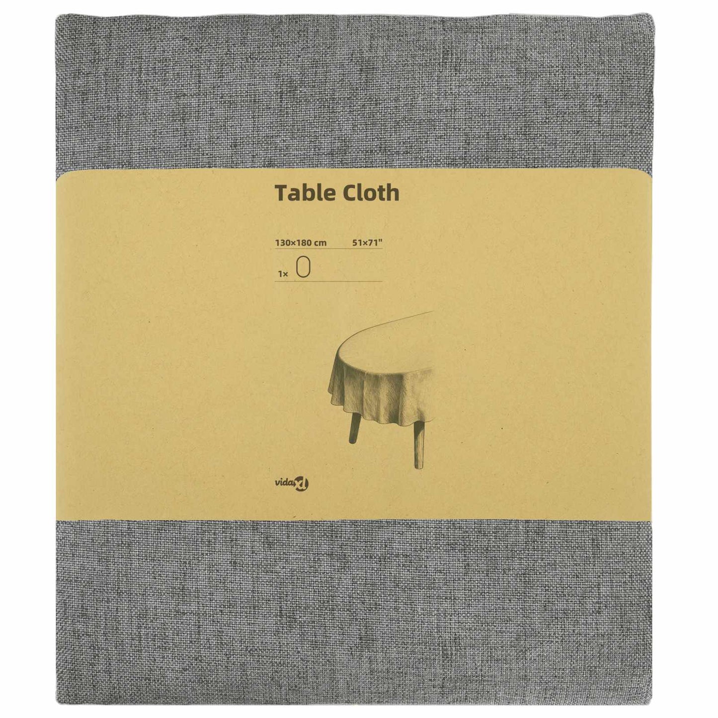 Table Cloth Oval Light Grey 130 x 180 cm