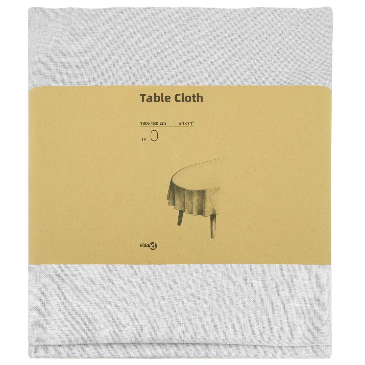 Table Cloth Oval White 130 x 180 cm