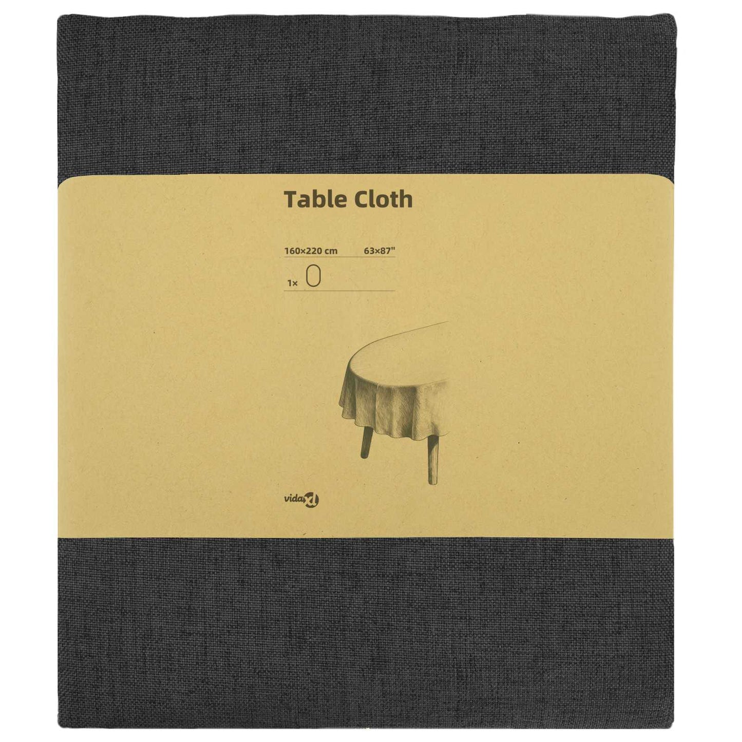 Table Cloth Oval Dark Grey 160 x 220 cm