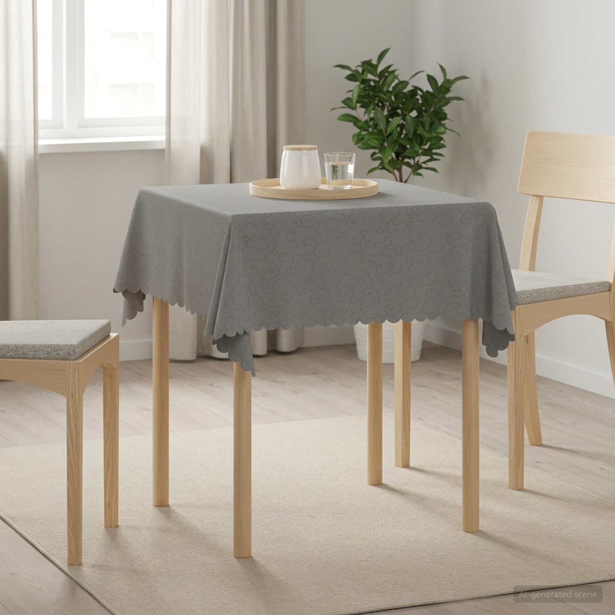 Table Cloth 5 pcs Square Light Grey 110 x 110 cm