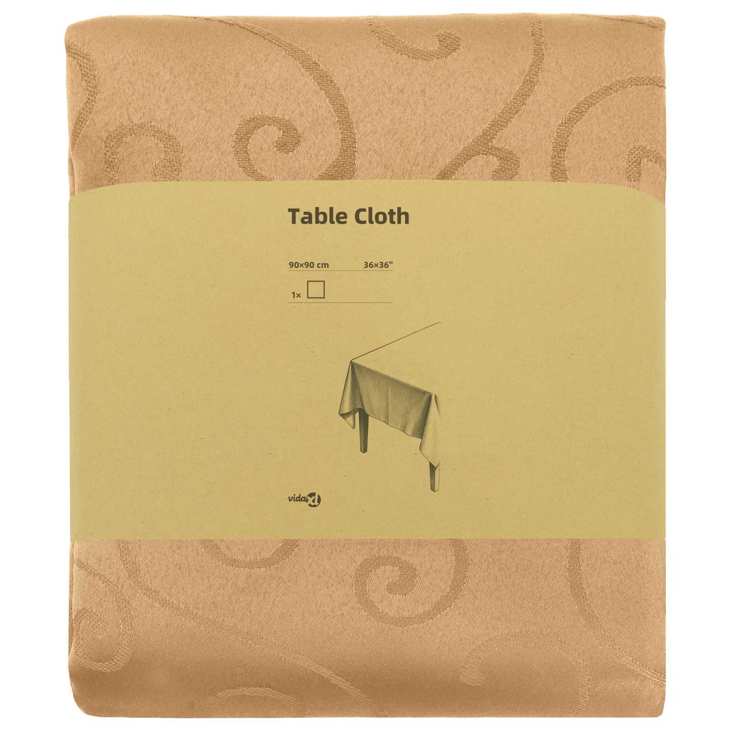 Table Cloth Square Beige 90 x 90 cm