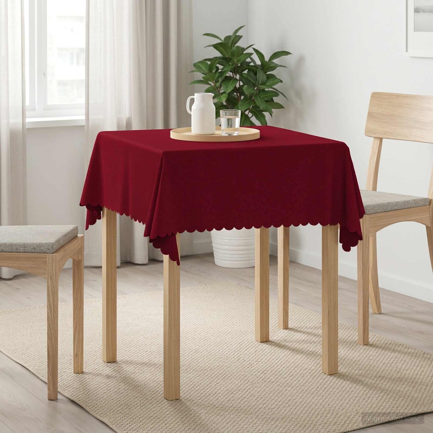 Table Cloth 5 pcs Rectangular Wine Red 140 x 140 cm