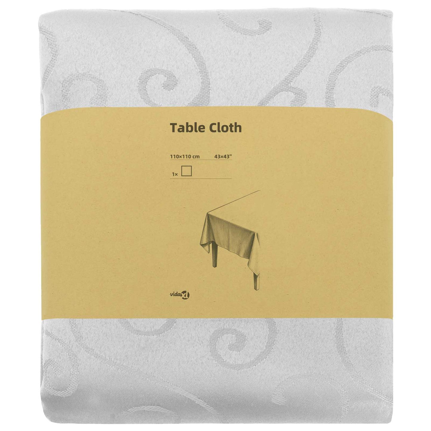 Table Cloth Square White 110 x 110 cm