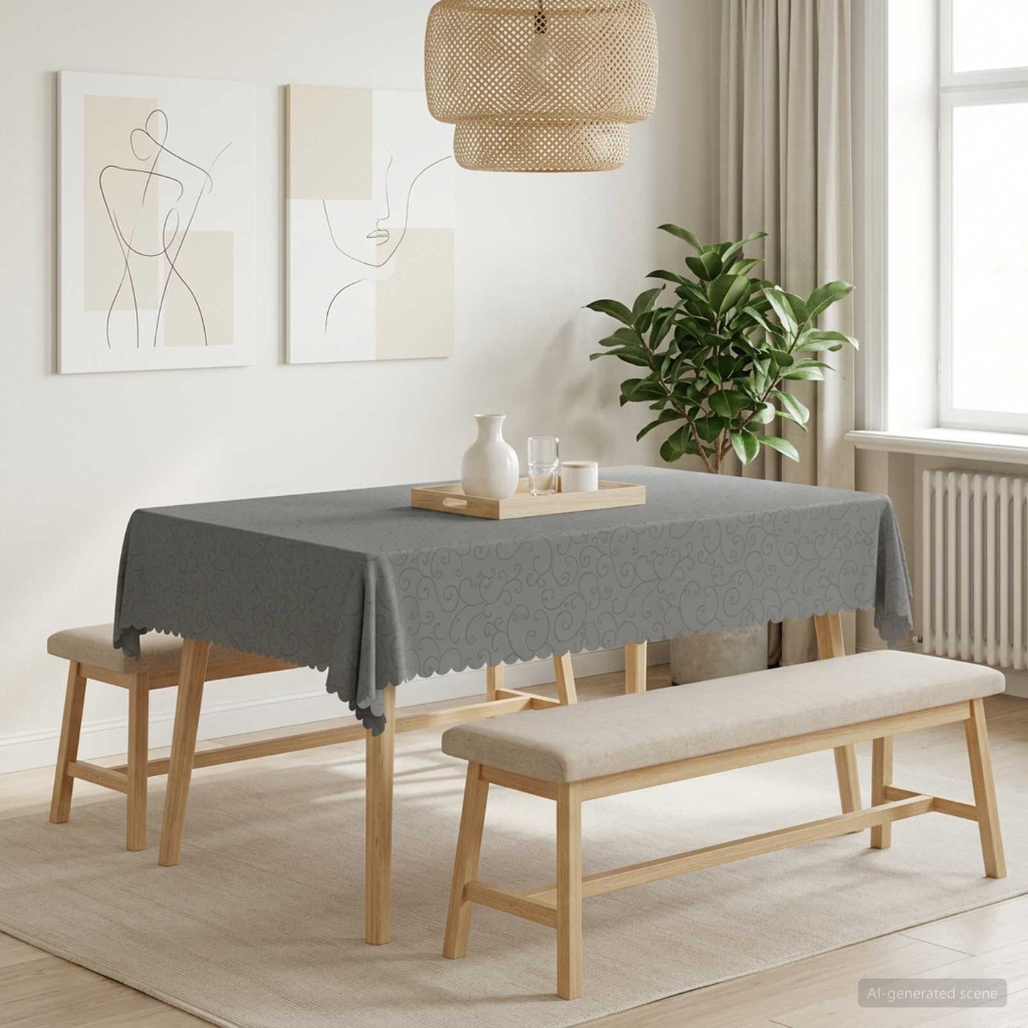 Table Cloth 5 pcs Rectangular Light Grey 140 x 160 cm