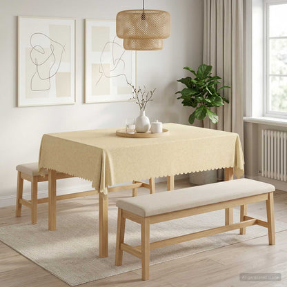 Table Cloth 5 pcs Rectangular Cream White 140 x 180 cm