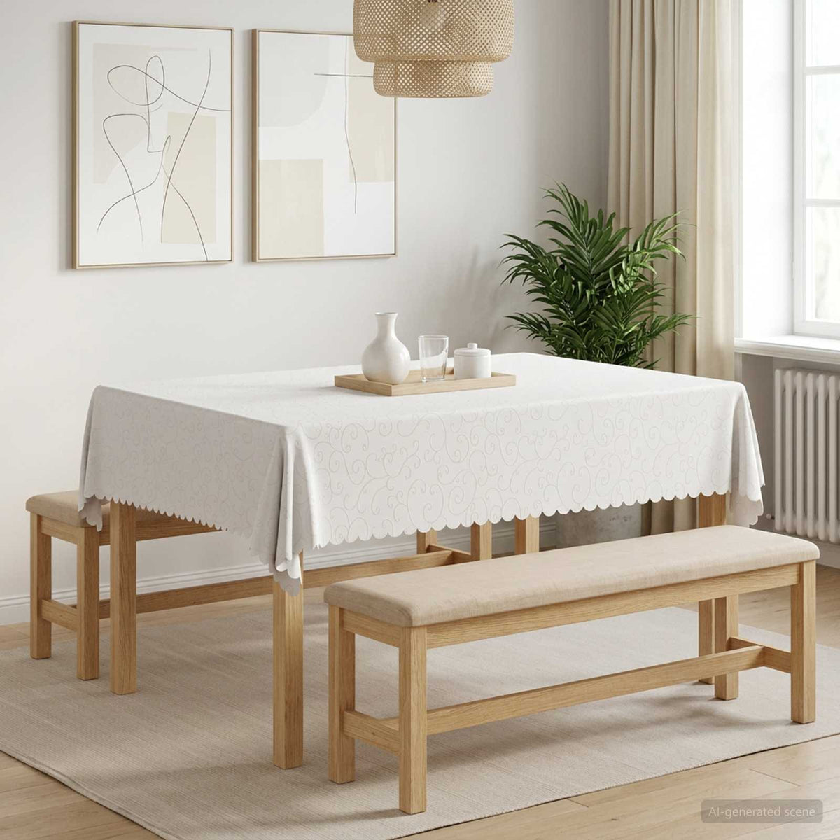 Table Cloth 5 pcs Rectangular White 140 x 180 cm