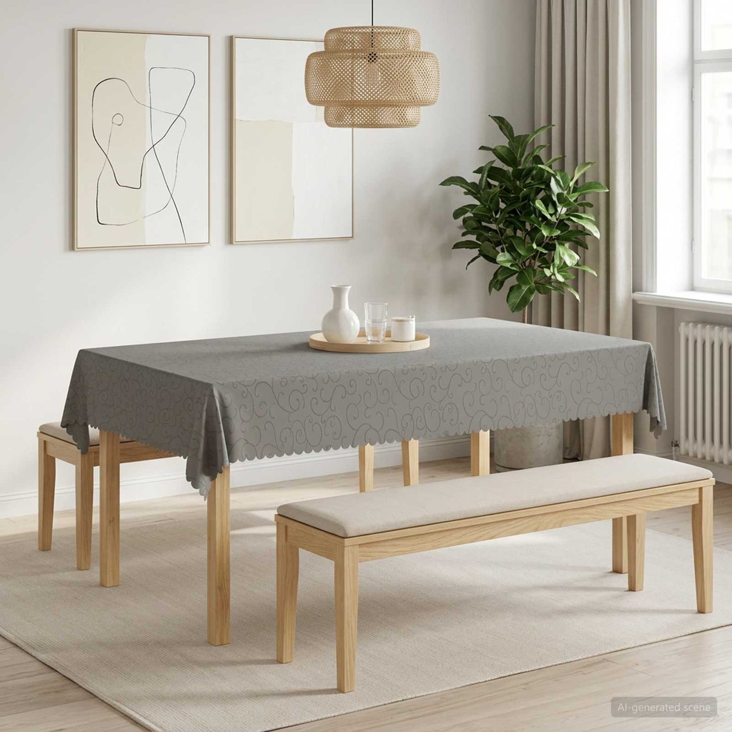 Table Cloth 5 pcs Rectangular Light Grey 110 x 160 cm