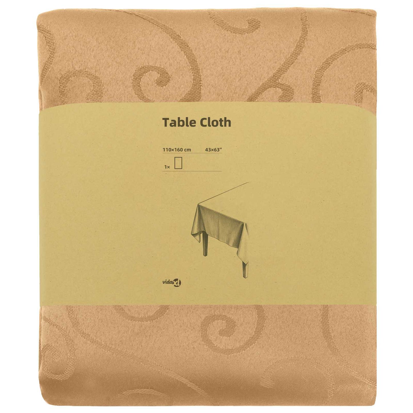 Table Cloth Rectangular Beige 110 x 160 cm