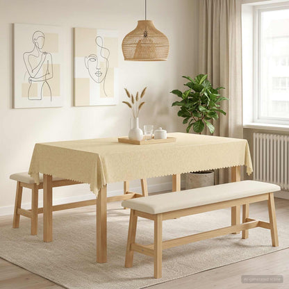 Table Cloth 5 pcs Rectangular Cream White 140 x 200 cm