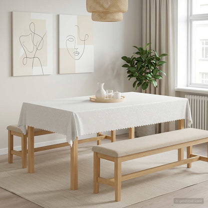 Table Cloth 5 pcs Rectangular White 140 x 220 cm