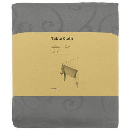 Table Cloth Rectangular Light Grey 140 x 140 cm