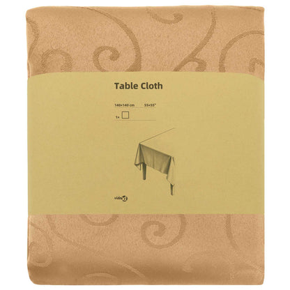 Table Cloth Rectangular Beige 140 x 140 cm