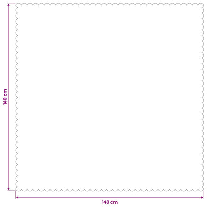 Table Cloth Rectangular Beige 140 x 140 cm