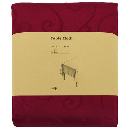 Table Cloth Rectangular Wine Red 140 x 140 cm