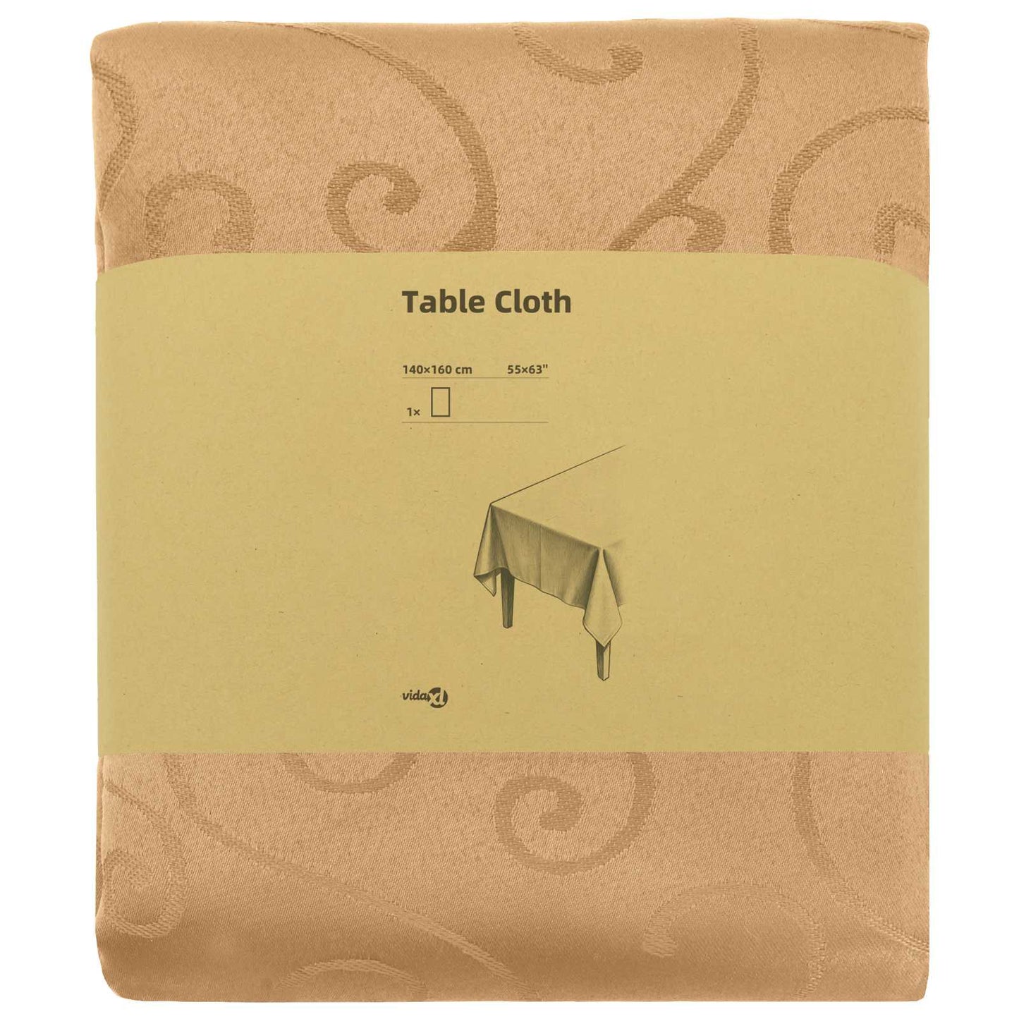 Table Cloth Rectangular Beige 140 x 160 cm
