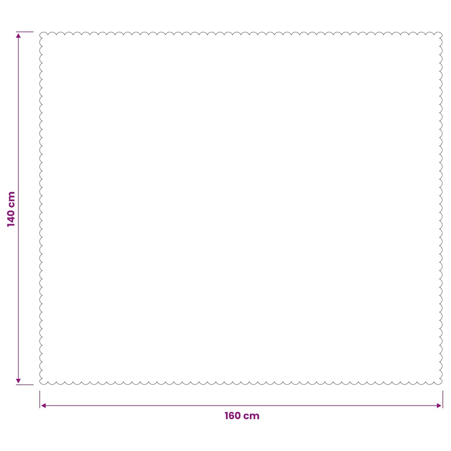 Table Cloth Rectangular White 140 x 160 cm