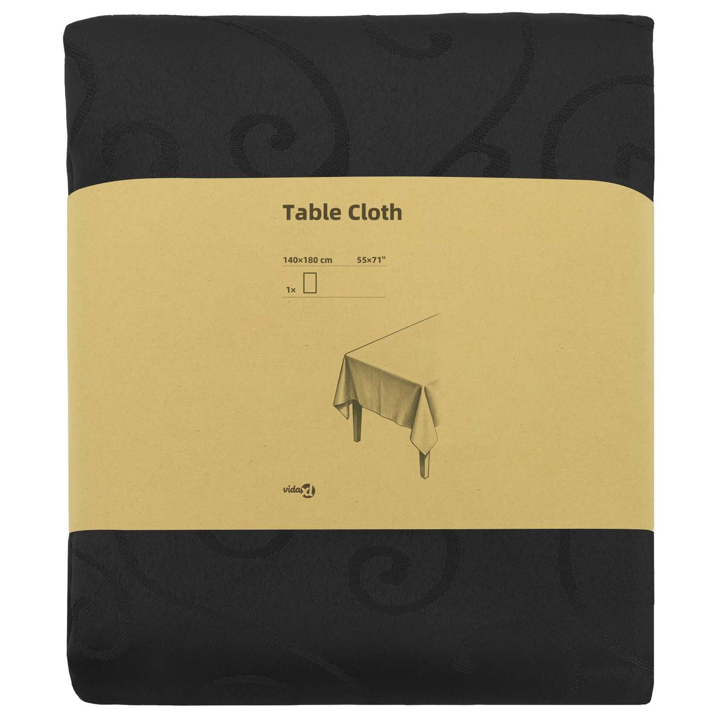 Table Cloth Rectangular Dark Grey 140 x 180 cm