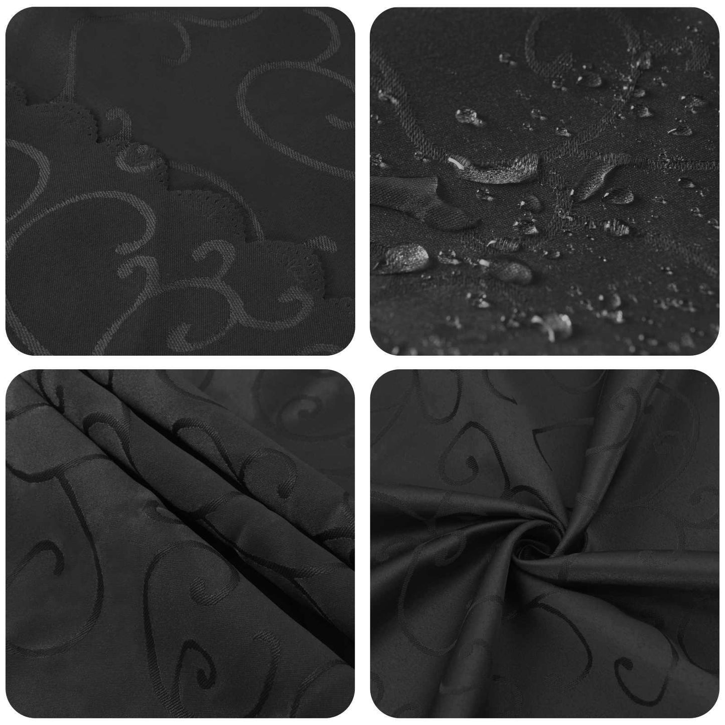 Table Cloth Rectangular Dark Grey 140 x 200 cm
