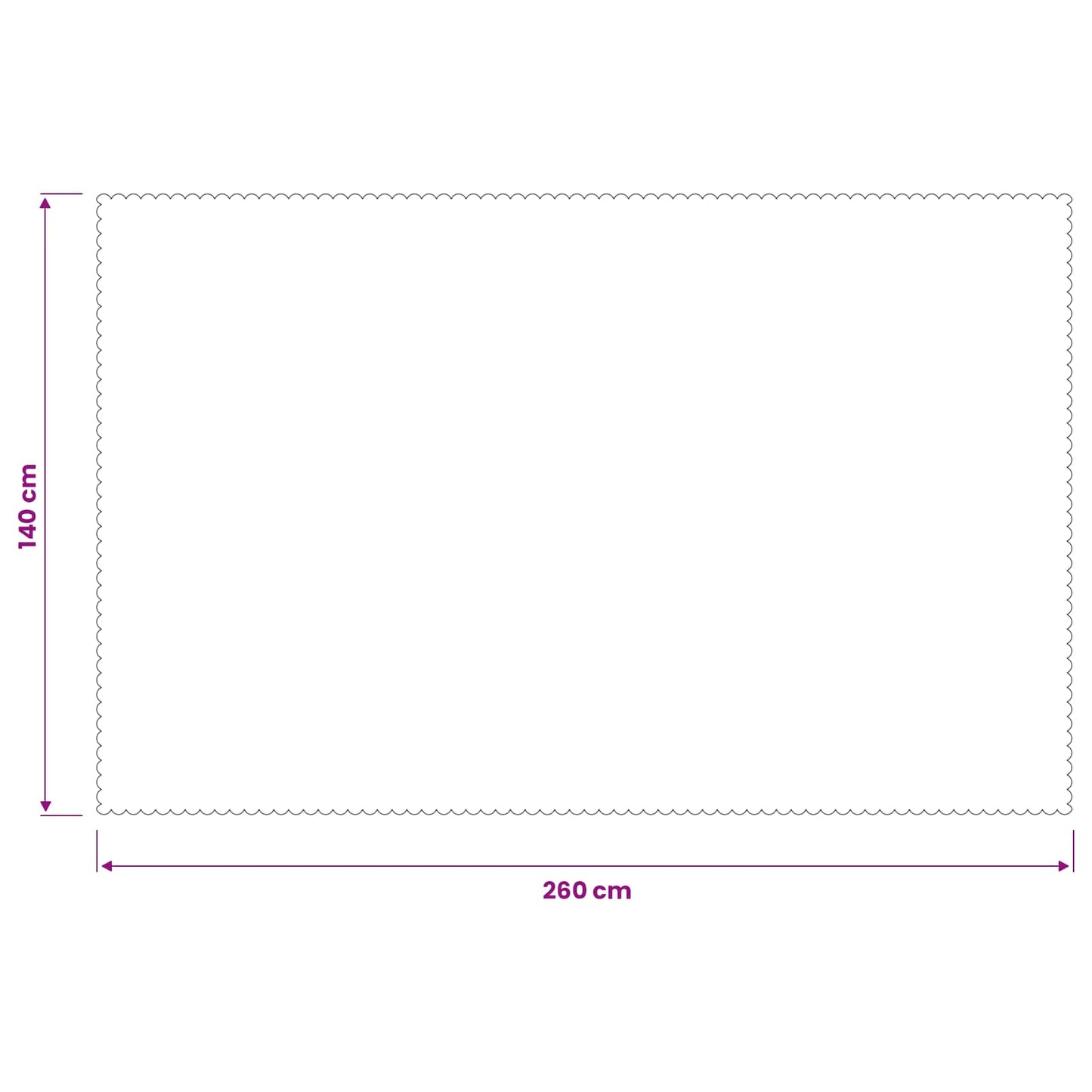 Table Cloth Rectangular Dark Grey 140 x 260 cm