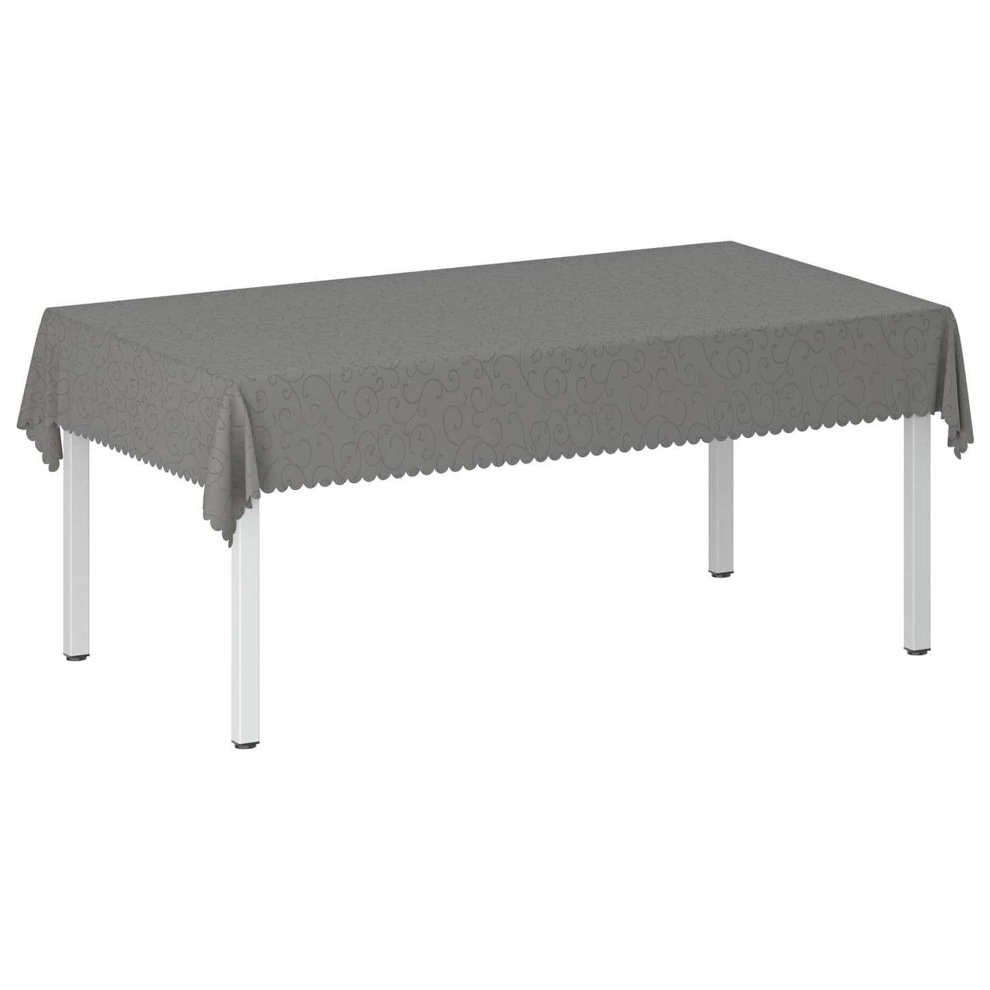 Table Cloth Rectangular Light Grey 140 x 260 cm